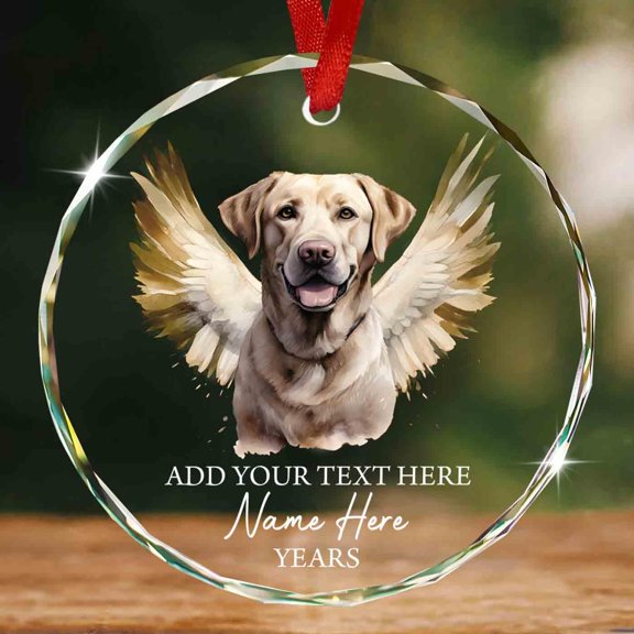 Labrador Retriever Dog Memorial Sympathy Gifts, Labrador Retriever Personalized Dog Memorial Christmas Ornament, Gift for Pet Mom Dad, Custom Name Glass Ornament, Loss of Pet Gifts