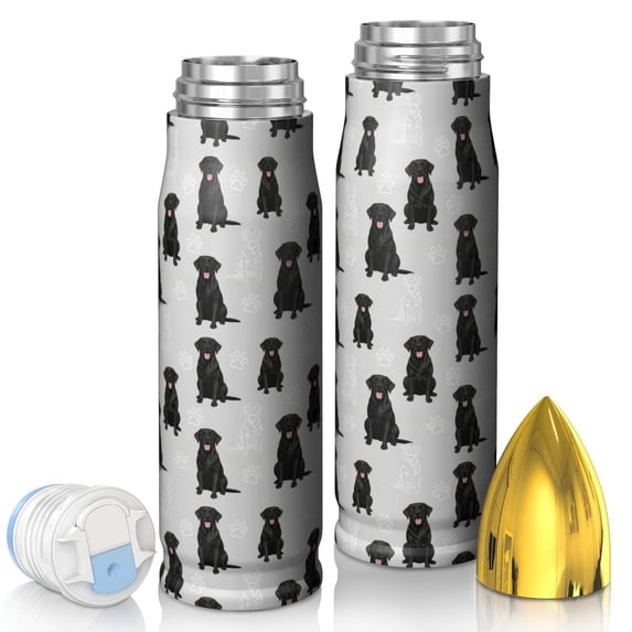 Cur Gift Labrador Retriever and Dog Paw Print Bullet Tumbler, Vacuum Insulated ...
