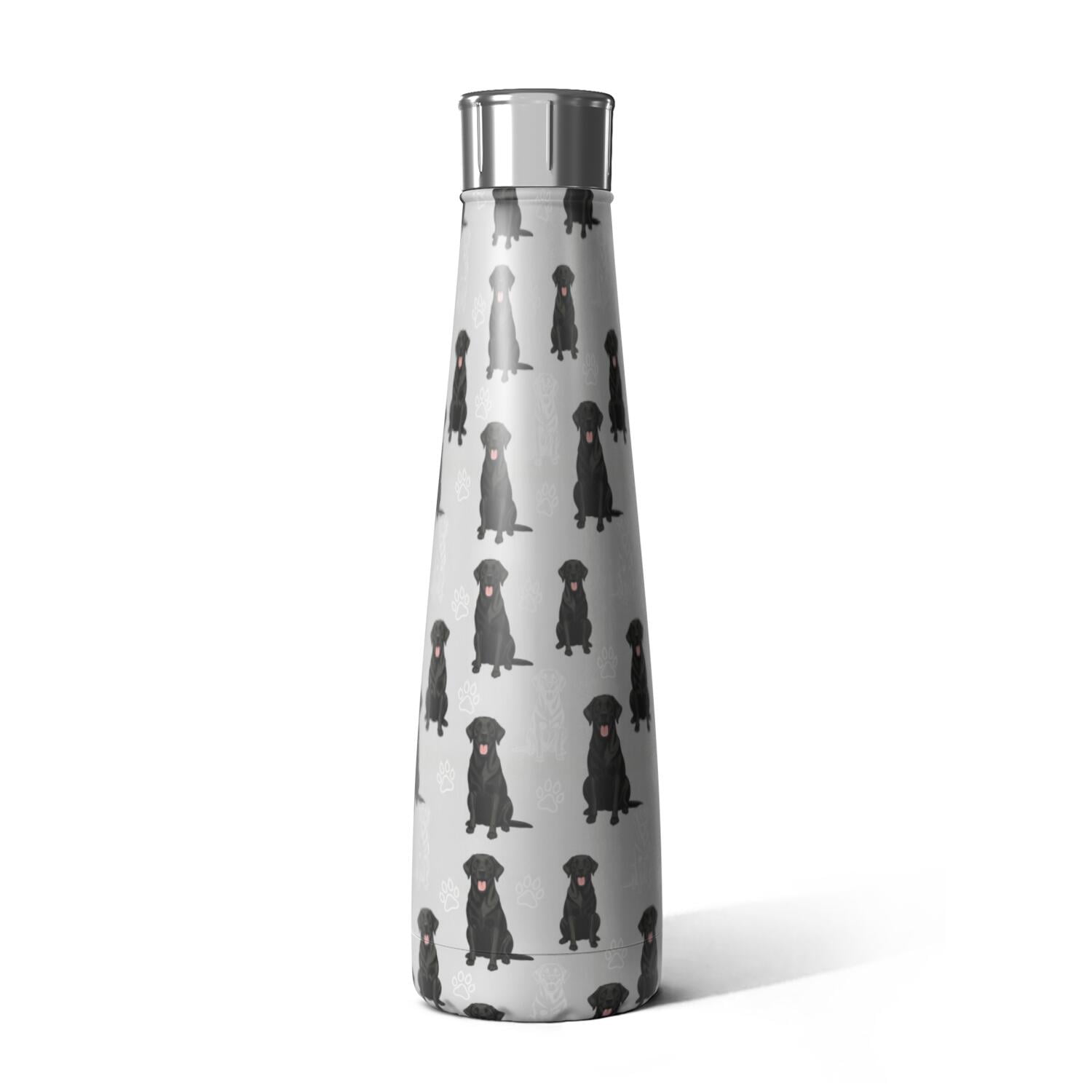 Labrador Retriever and Dog Paw Print Cola Shaped Water Bottle 1 Pack ...