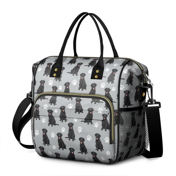 Labrador Retriever and Dog Paw Print Insulated Leakproof Lunch Box for Women, Large Lunch Bag for Tween Teen Adult, Loncheras Para Mujer for Work Beach Travel Picnic Camping