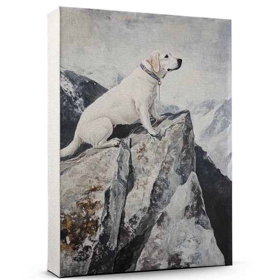 Labrador Retriever Dog Playing Climbing Canvas Sports Dog, Perfect for Animal Lovers, Labrador Retriever Dog Canvas, Climbing Canvas Wall Art for Rooms