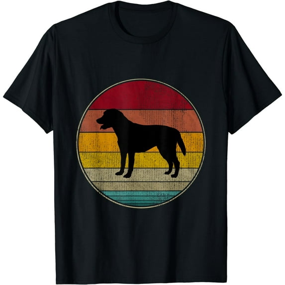 Labrador Retriever Dog Silhouette Pet Lovers Vintage Retro T-Shirt