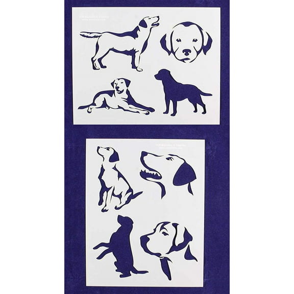Labrador Retriever Dog Stencils-Mylar 2 Pieces of 14 Mil 8" X 10" - Painting /Crafts/ Templates