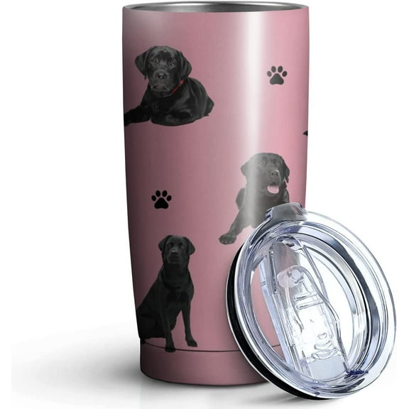 Labrador Retriever Dog Tumbler Stainless Steel Insulated Travel Coffee Cups with Lid and Straw,Ideal Memorial Gift for Dog Dad/Mom,20oz