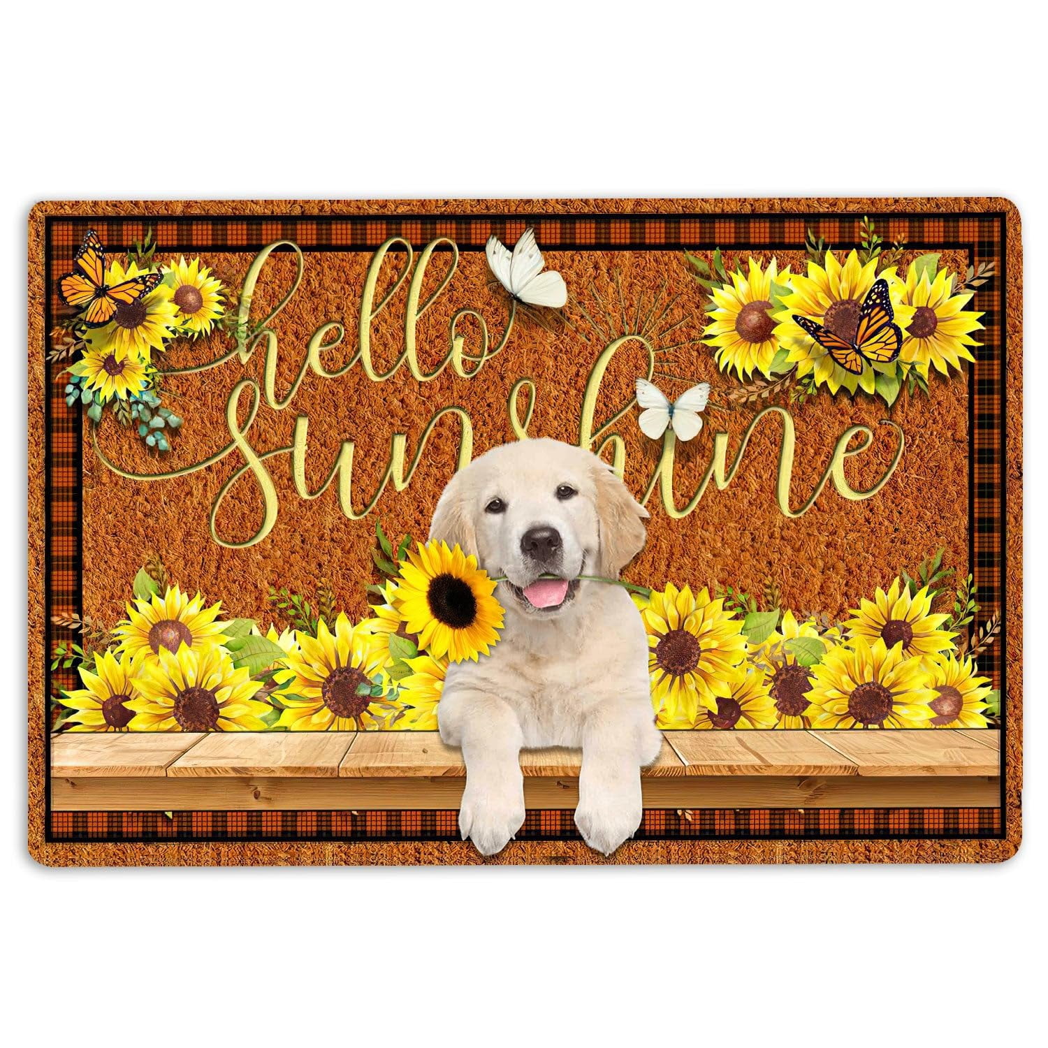 Labrador Retriever Door Mat Yellow Labrador Retriever Dog Hello ...