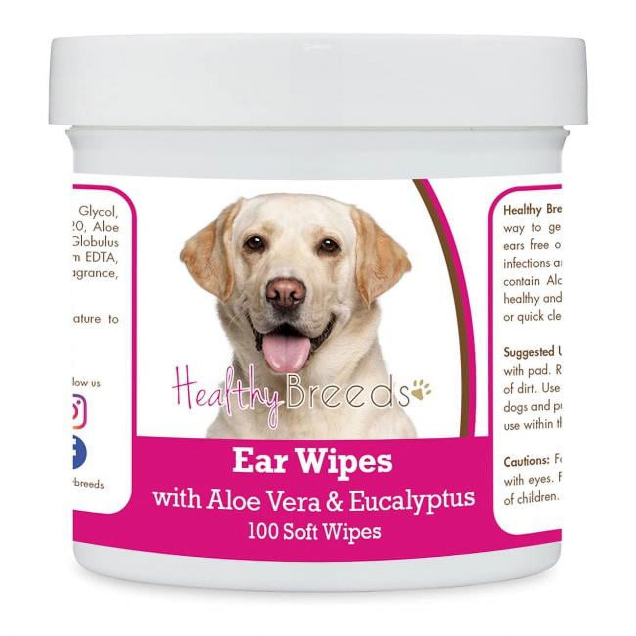 Labrador Retriever Ear Cleaning Wipes with Aloe & Eucalyptus for Dogs