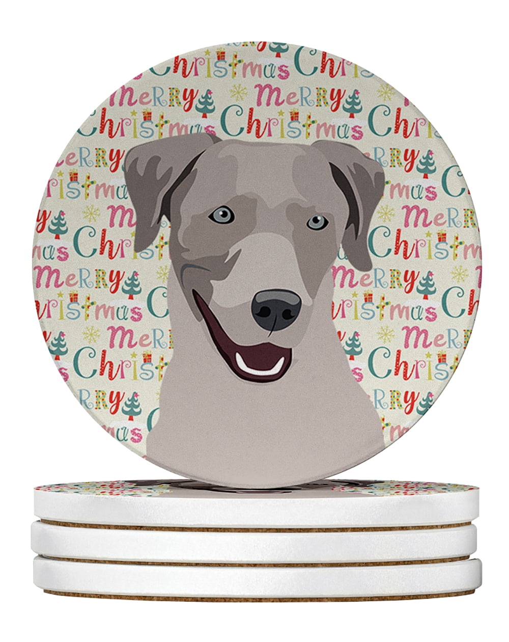 Labrador Coasters Labrador Retriever Gray Christmas Large Sandstone Coasters Pack of 4 4 ...