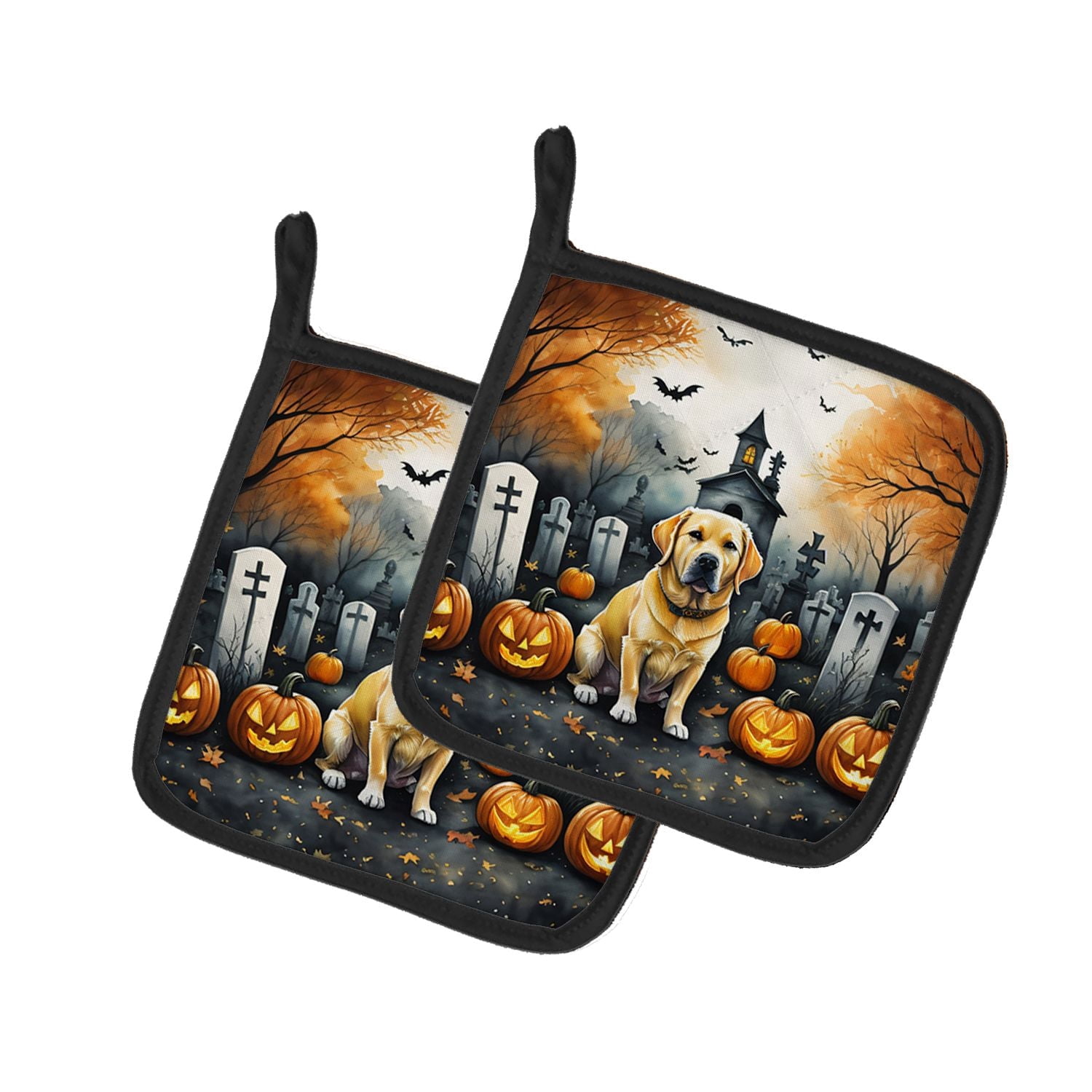 Labrador Retriever Halloween Pot Holders 7.5x7.5 Inch with Breed Artwork