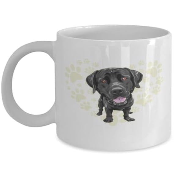 Labrador Retriever 11 oz Coffee Mug - Heart Paws White Ceramic Gift