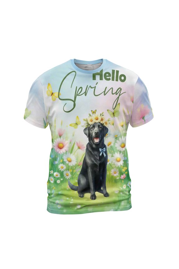 Labrador Retriever Hello Spring Time Flower Floral Nature All Over Print 3D Shirt Unisex Merch Lab Dog Lover Gifts - 02031