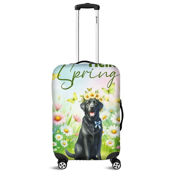 Labrador Retriever Hello Spring Time Flower Floral Nature Travel Luggage Cover Lab Dog Lover Gifts Suitcase Dust Protective Decor - 02031
