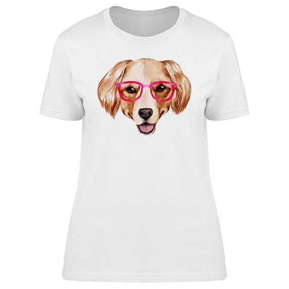 Labrador Retriever Hipster Glass T-Shirt Women -Image by Shutterstock, Female x-Large