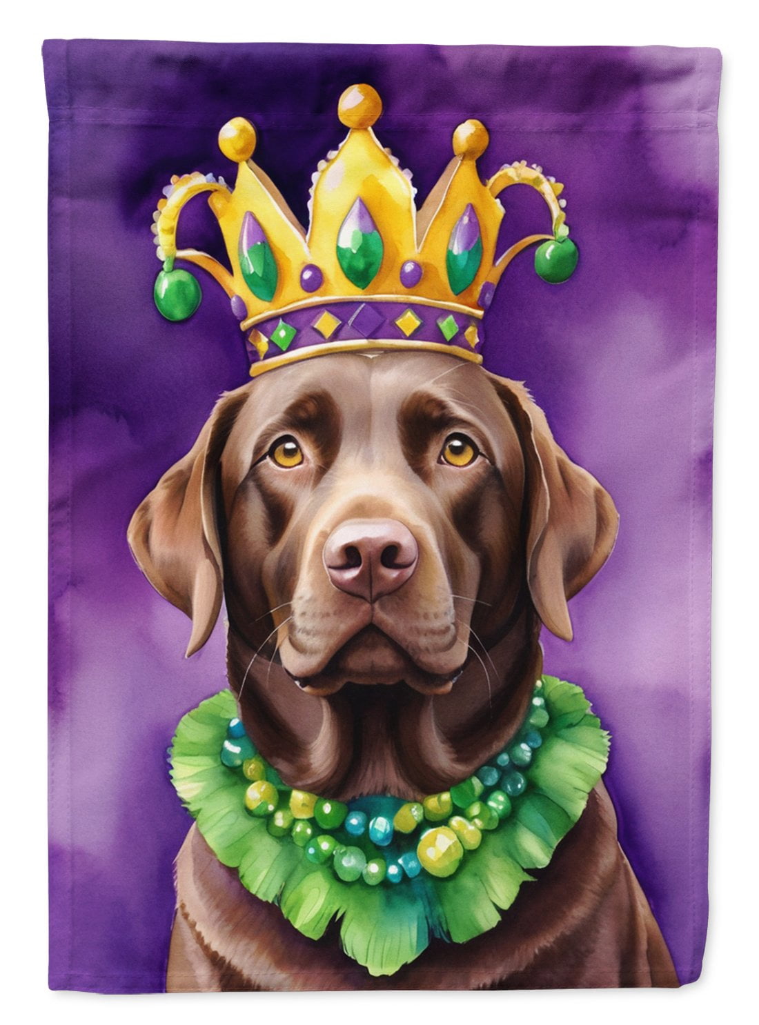 Labrador Retriever King of Mardi Gras Garden Flag 11.25 in x 15.5 in