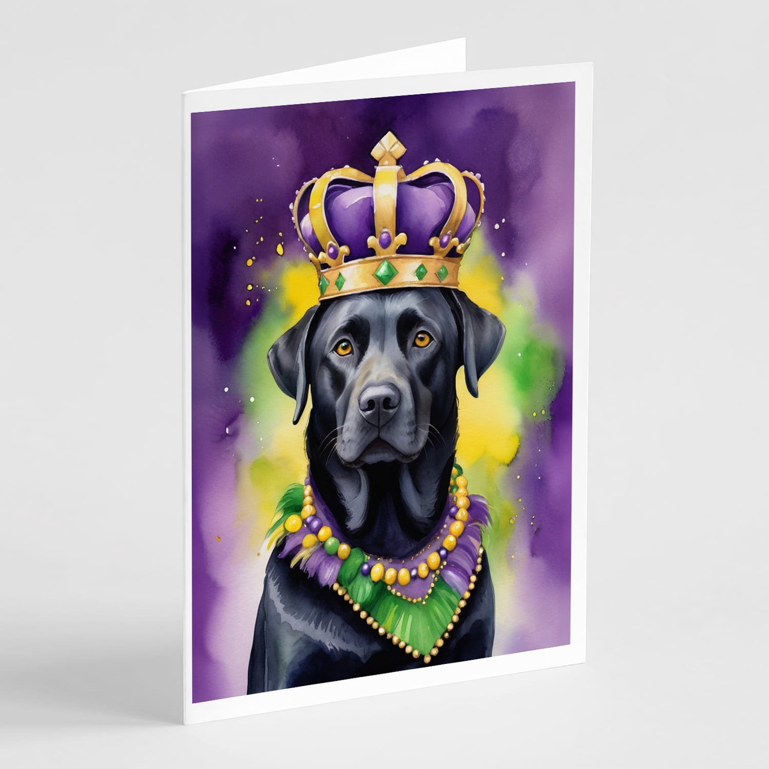 Labrador Retriever King of Mardi Gras Greeting Cards Pack of 8 7 in x 5 in