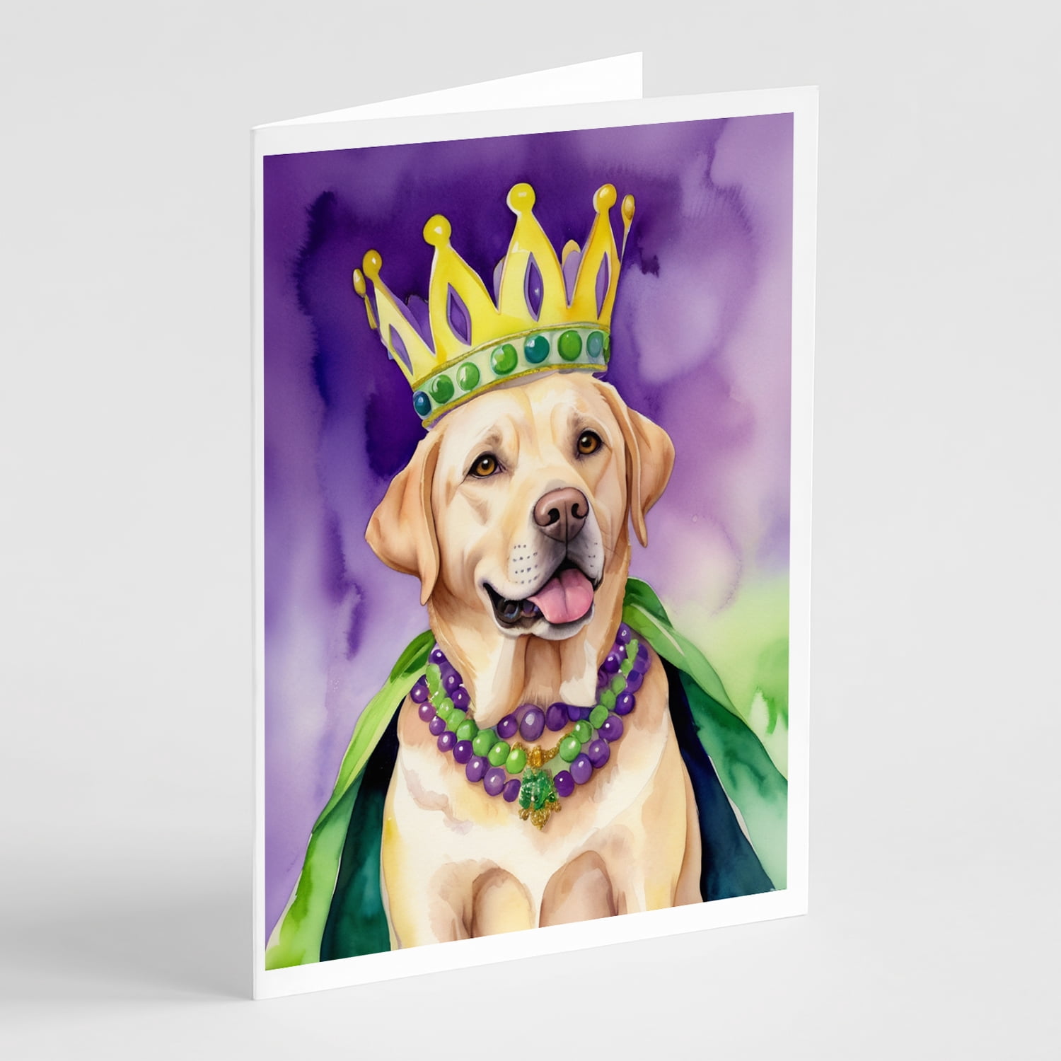 Labrador Retriever King of Mardi Gras Greeting Cards Pack of 8 7 in x 5 in