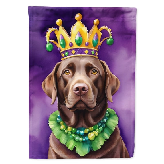Labrador Retriever King of Mardi Gras House Flag 28 in x 40 in
