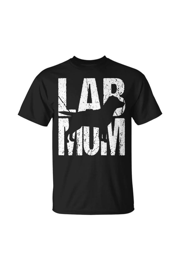 Labrador Retriever Lab Mom Puppy Dog Lover Graphic Cotton Tee Women Adult Casual Pet Owner Comfortable T-Shirt for Everyday Wear, Size S, Color Black