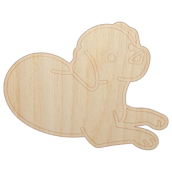 Labrador Retriever Laying Down Dog Wood Shape Unfinished Piece Cutout Craft DIY Projects - 4.70 Inch Size - 1/8 Inch Thick