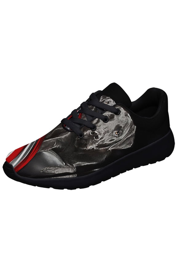 Labrador Retriever Lover American flag US Shoes Sneakers Black Size 4.5