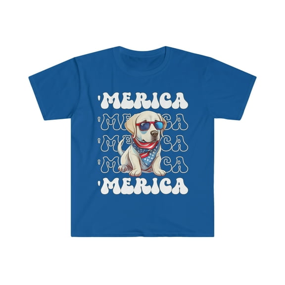 Labrador Retriever 'Merica Patriotic T-Shirt Yellow Lab 4th of July Top
