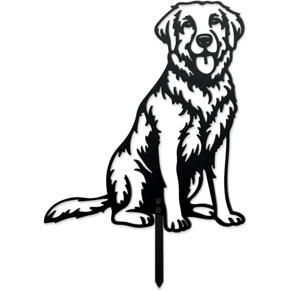 Labrador Retriever Metal Decorative Garden Stakes Dog Outdoor Statues Silhouette Funny Black Animal Dogs Silhouette Outdoor Stakes
