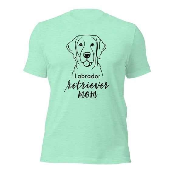 Labrador Retriever Mom T-Shirt, Cute Dog Lover Gift Tee (Heather Mint, S)