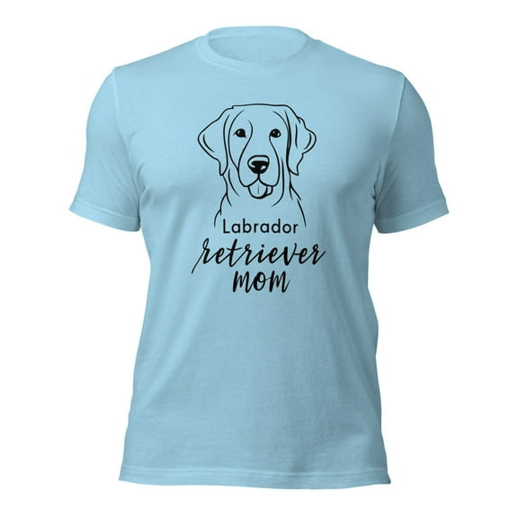 Labrador Retriever Mom T-Shirt, Cute Dog Lover Gift Tee (Ocean Blue, M)