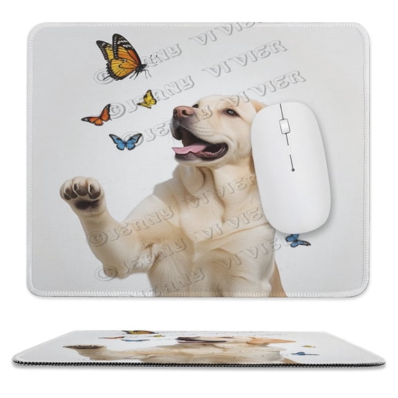 Labrador Retriever Mouse Pad, Rectangle Personalized Computer Mouse Pads with Dog Design, Washable Mouse Mat, Office Home Non-Slip Rubber Base Mousepad 10"x12"