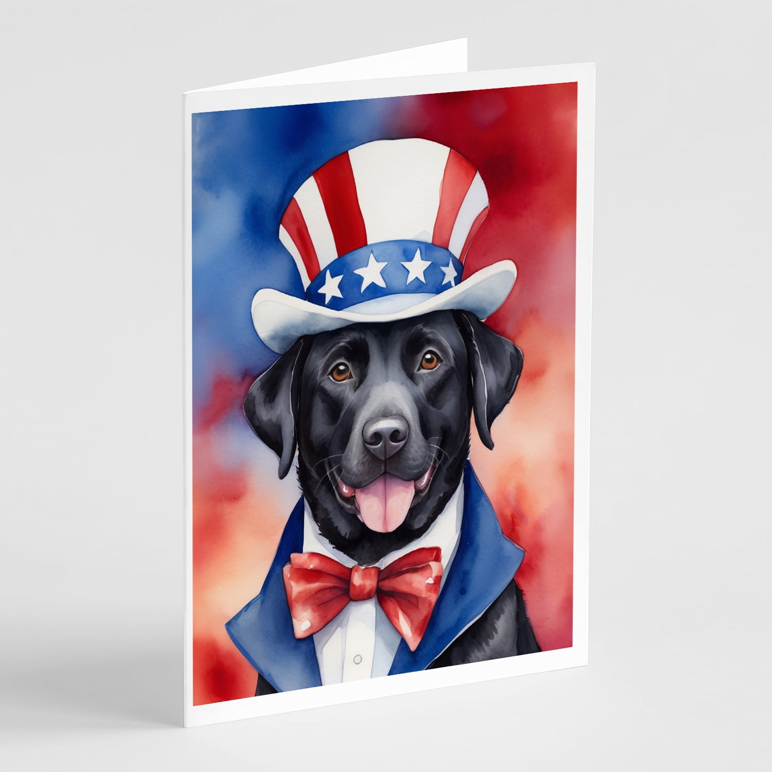 Labrador Retriever Patriotic American Greeting Cards Pack of 8 7 in x 5 in
