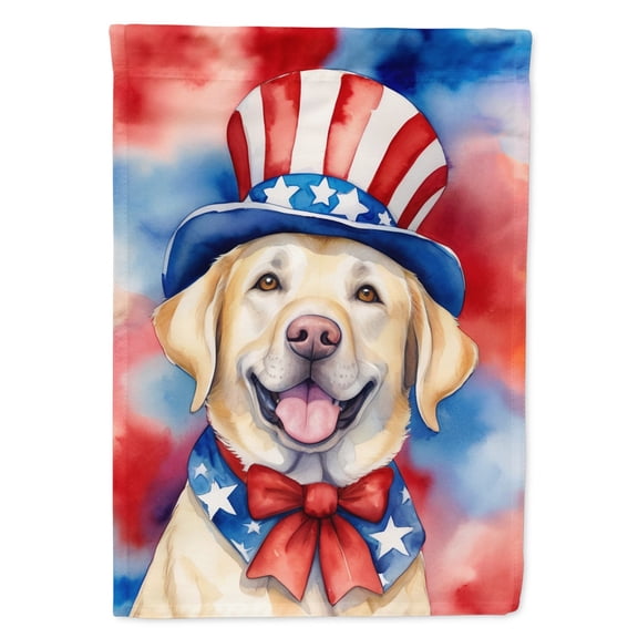 Labrador Retriever Patriotic American House Flag