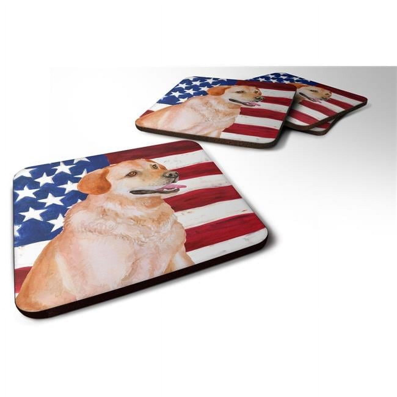 Labrador Coasters Labrador Retriever Patriotic Foam Coaster, 3.5 x 3.5 in. - Set of 4 ...