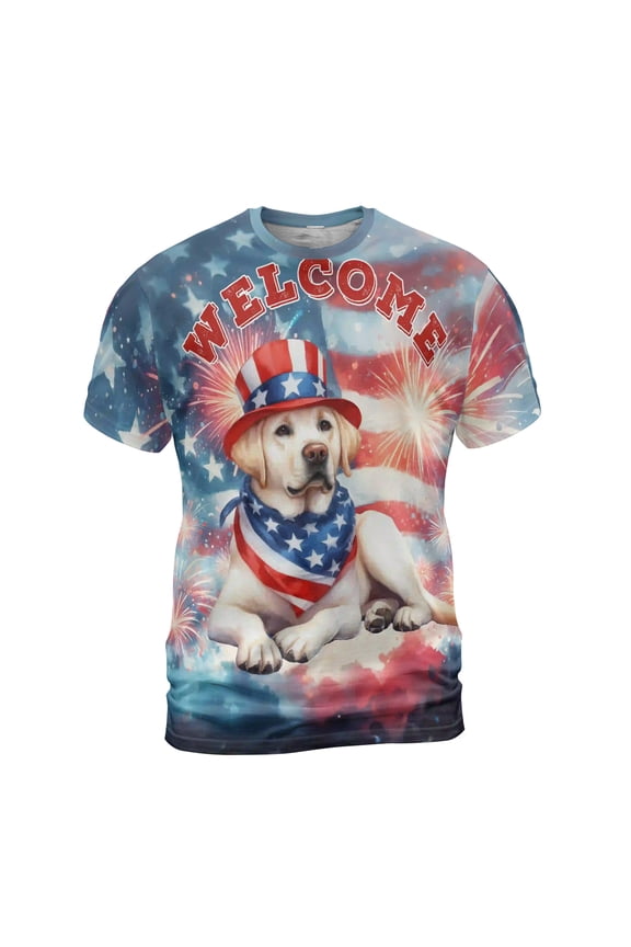 Labrador Retriever Patriotic Welcome for 4Th of July Independence Day All Over Print 3D Shirt Unisex Merch Lab Dog Lover Gifts - 00010