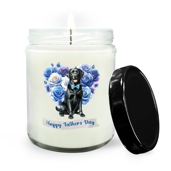 Labrador Retriever Proud Dad Happy Father's Day Soy Wax Candle Lab Dog Lover Gifts 16oz White Vanilla Candle - 02008