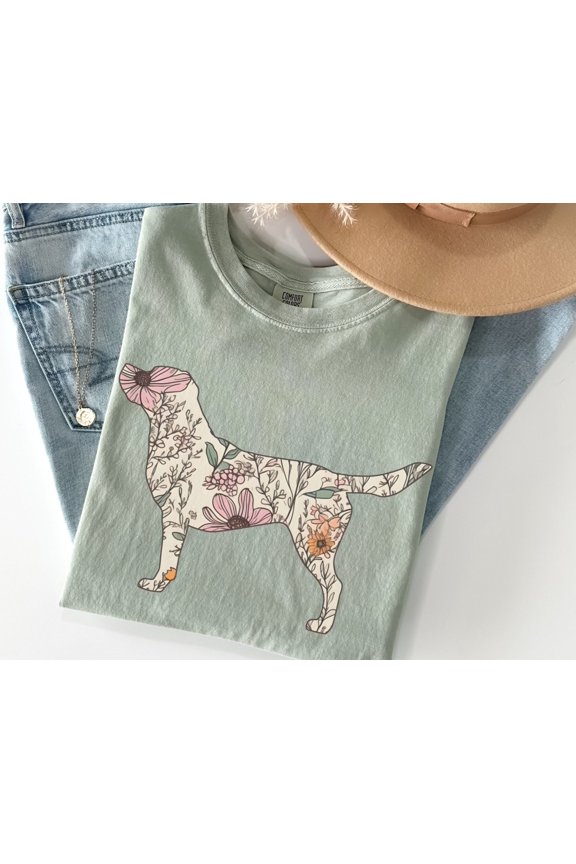 Labrador Retriever Shirt Wildflowers Lab Tshirt Lab Mom Gift Labrador Mama Gifts Floral Do