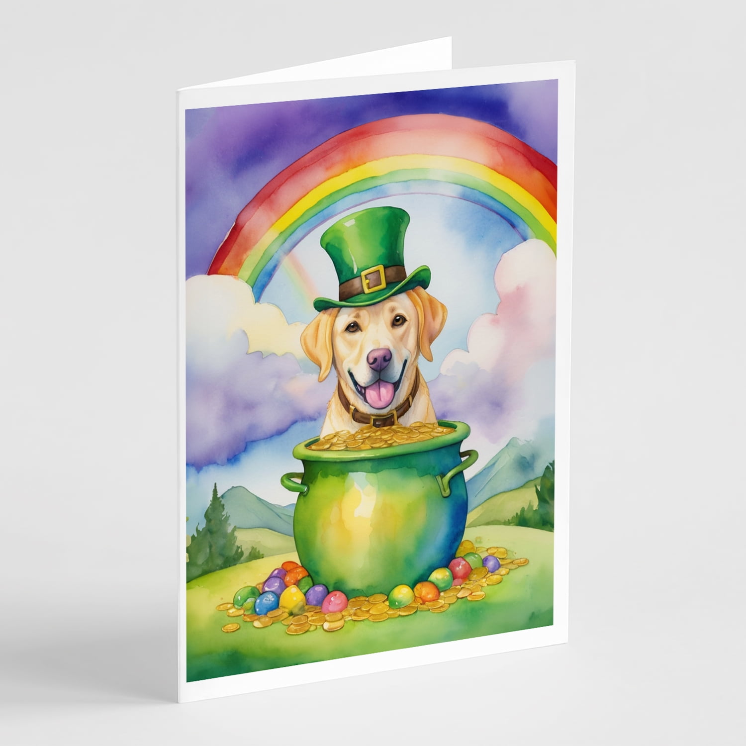 Labrador Retriever St Patrick's Day Greeting Cards Pack of 8 7 in x 5 in