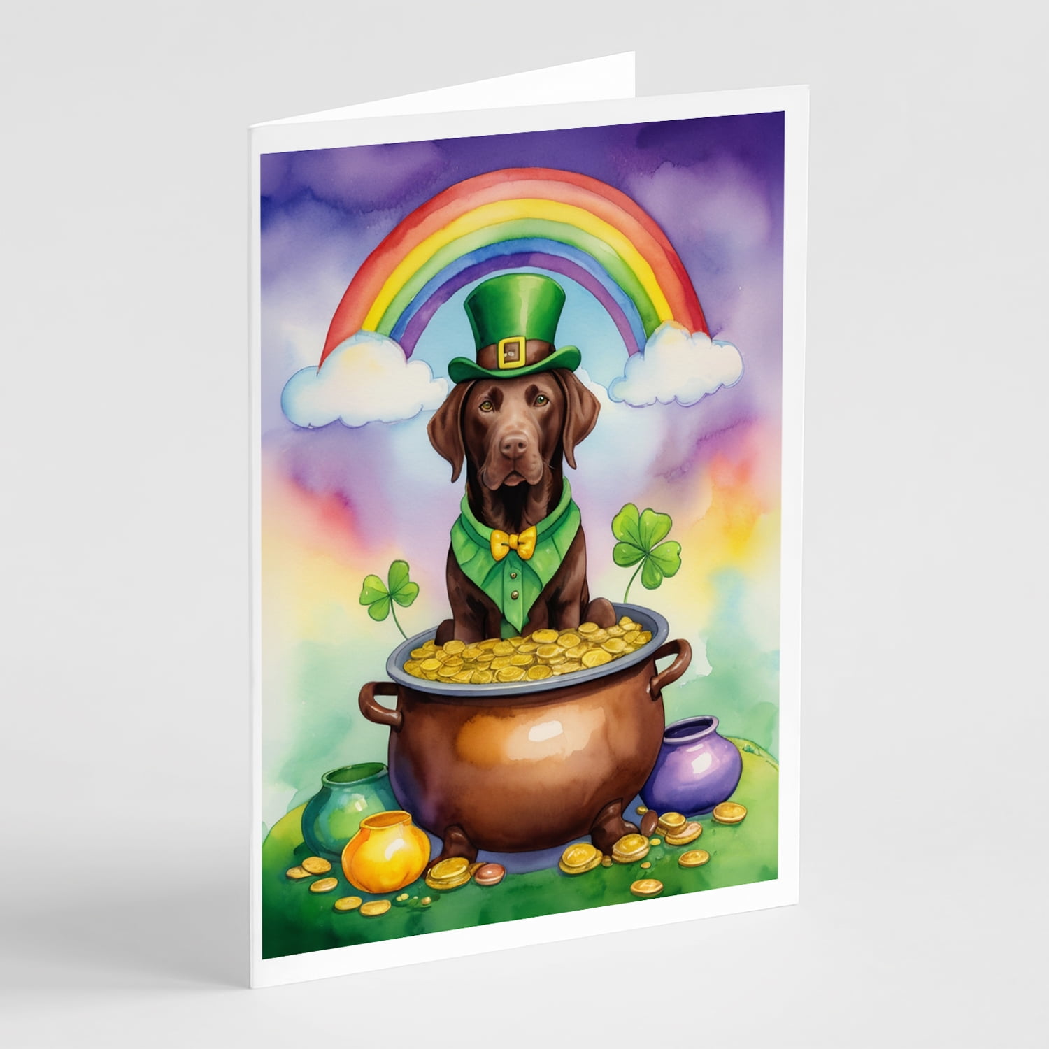 Labrador Retriever St Patrick's Day Greeting Cards Pack of 8 7 in x 5 in