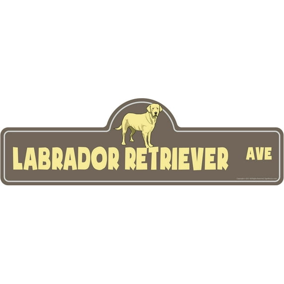 Labrador Retriever Street Sign | Indoor/Outdoor | Dog Lover Funny Home Décor for Garages, Living Rooms, Bedroom, Offices | SignMission personalized gift | 18" Wide