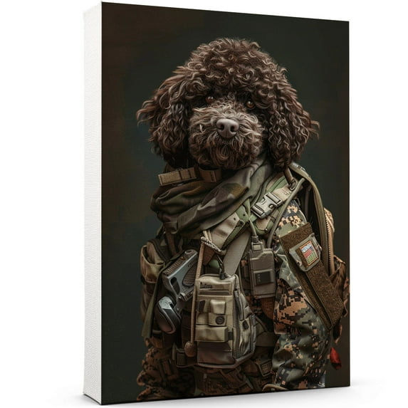 Labrador Retriever Wall Art Soilder Dog Posters - Labrador Retriever Dog Canvas Wall Art For Bedroom Decor - Colorful Wall Art - Dog Bathroom Wall Art