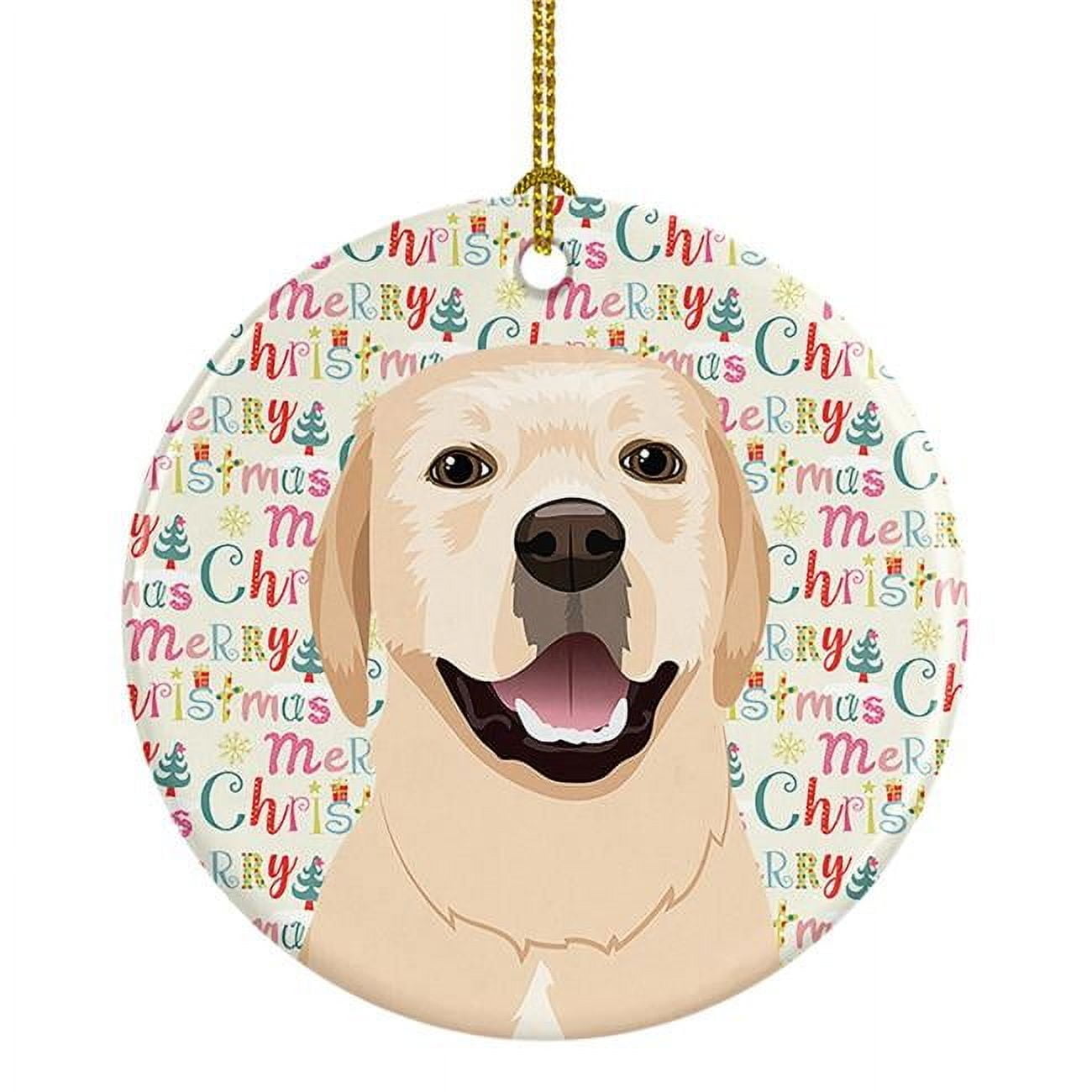 Yellow Labrador Retriever Christmas Porcelain Hanging Ornament