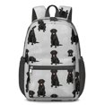 thumbnail image 1 of Labrador Retriever and Dog Paw Print 17" School Backpacks for Teens,Waterproof Oxford Fabric,S-Shape Padded Straps for School,Travel,Hiking,Camping, 1 of 6