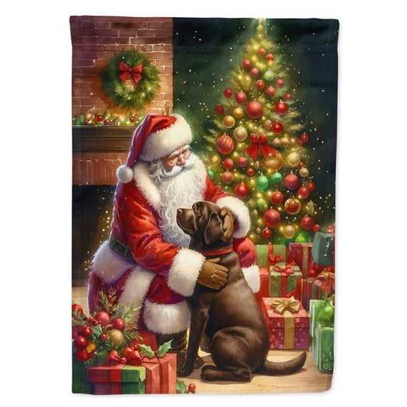Labrador Retriever and Santa Claus Garden Flag
