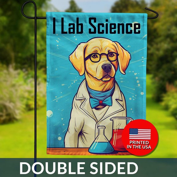 Labrador Science Pun Flag Funny Dog Gift Science Teacher 1