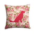 thumbnail image 1 of Labrador Shabby Chic Pink Roses Fabric Decorative Pillow, 1 of 4
