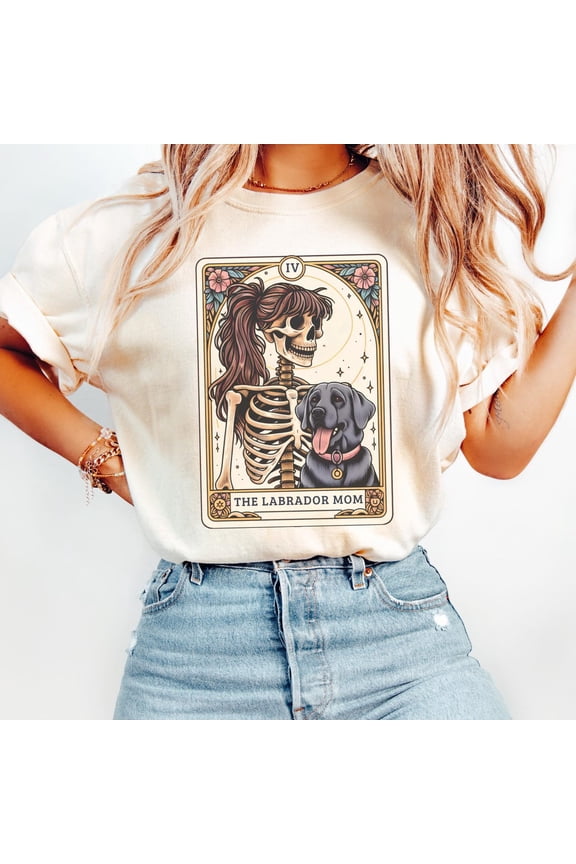 Labrador Shirt, Silver Lab Mom Tarot Card T-Shirt, Fall Gray Labrador Retriever Tee, Lab Dog Mama