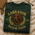 thumbnail image 1 of Labrador Social Club Embroidered Sweatshirt, Dog Mom Gift, Lab Dad Sweater, Chocolate Lab Shirt, Retriever Crewneck, 1 of 4