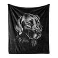 thumbnail image 1 of Labrador Soft Flannel Fleece Throw Blanket, Sketch Portrait of Retriever Puppy Calm Face Best Friend Pattern, Cozy Plush for Indoor and Outdoor Use, 50" x 60", Black and Grey, by Ambesonne, 1 of 5