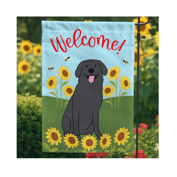 Labrador Sunflower Flag Cute Dog Summer Decor 28x40 POLE NOT INCLUDED House Flag