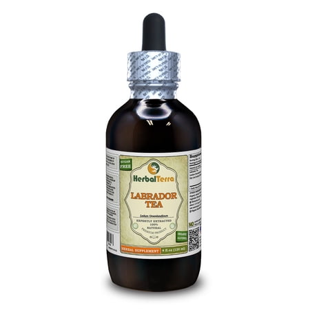 Labrador Tea Dry Leaf Absolutely Natural Expertly Extracted by Trusted HerbalTerra Brand Certified Organic Alcohol-Based Liquid Extract. Proudly made in USA. Tincture 4 Fl.Oz