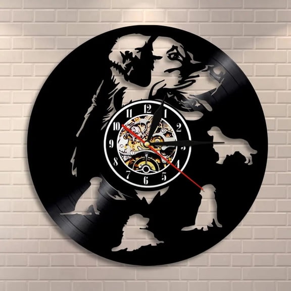 Labrador Wall Clock Golden Retriever Vinyl Wall Clock,Vinyl Record Clock Wall Art Black Handmade Art Home Unique Gift idea
