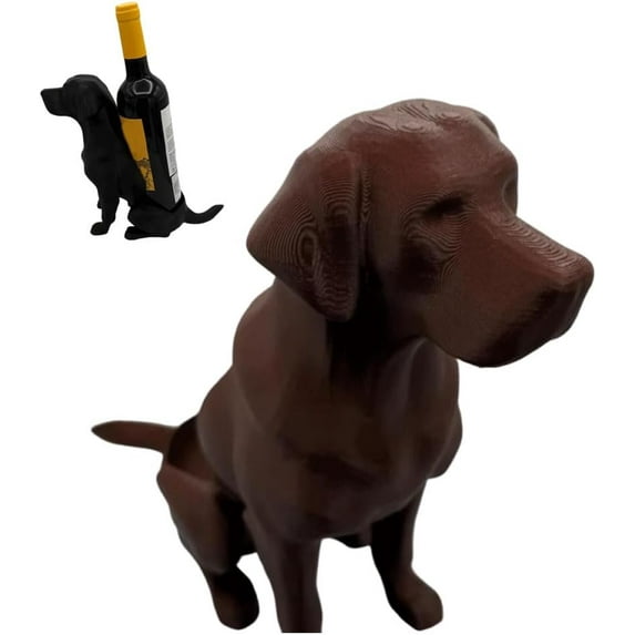 Labrador Wine Bottle Rack - Decorative Dog Wine Holder Black Lab Stand - 3D Printed Kitchen Bar Decor - Unique Gift for Dog and Wine Lovers